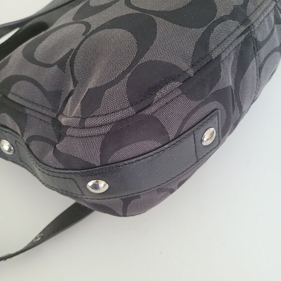 Coach Black and Gray Signature Shoulder Bag - Picture 10 of 10